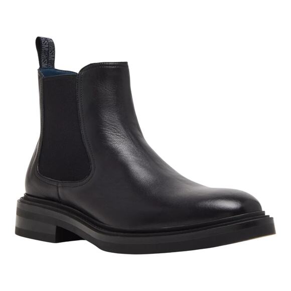 Steve Madden Men's Hamden Leather Chelsea Slip On Boots Black Size 12